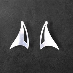 KBN Vintage Sterling Silver Abstract Post Earrings Pierced